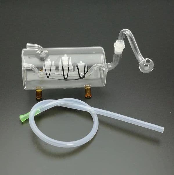 Mini Hookah Smoking Pipe Colorful Metal Classic round tube sailing glass hookah mute sand core pipe