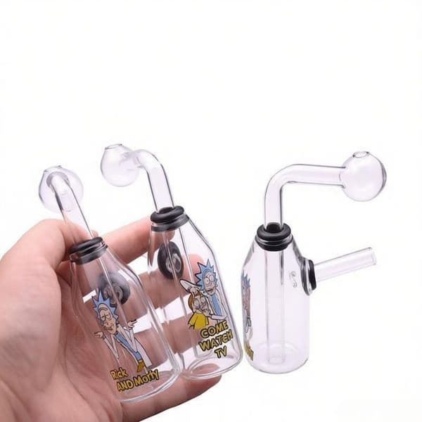 Travel Mini Portable Glass water Bongs With Removable Glass oil burner smoking banger bowl small Bubbler Beaker Bong hookahs