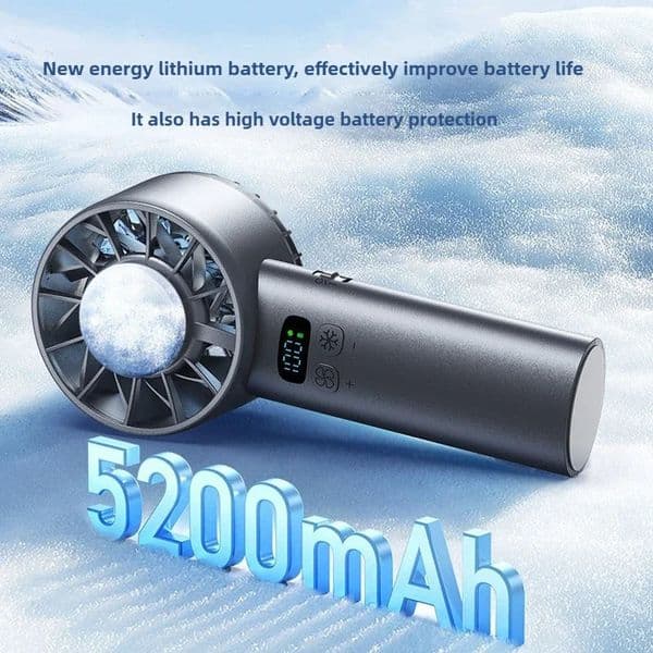 JPNPL 5200mah Handheld Fan Electric Hand Fans Ice Compress High-speed Cooling USB Rechargeable Portable LED Digital Display 260403