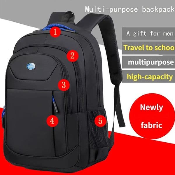 Mens and Womens Double-Shoulder Backpack - Solid Color - Business Travel Business Trip Commuting Casual Use260324