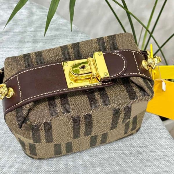 Mini Designer Unisex Canvas Makeup & Cosmetics Organizer for Travel - Lightweight Handbag with Multiple Compartments