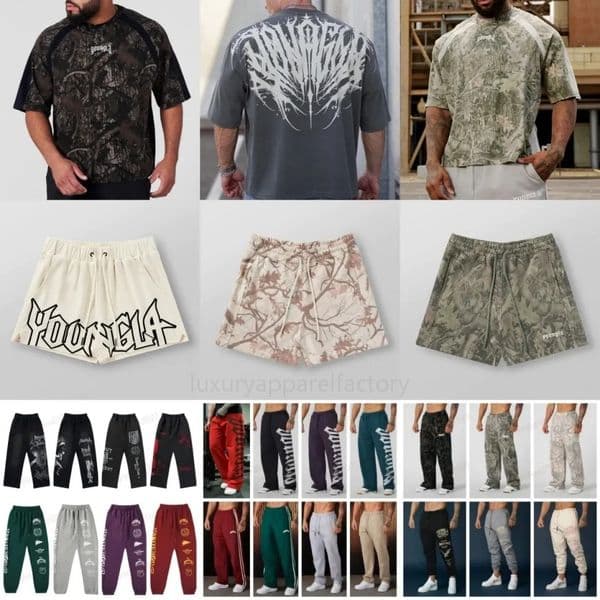 2025 Men's Pants Mens T-Shirts YOUNG LA American fashion brand high street sweatpants essential Jogger Training gym sports fitness casual straight leg slacks