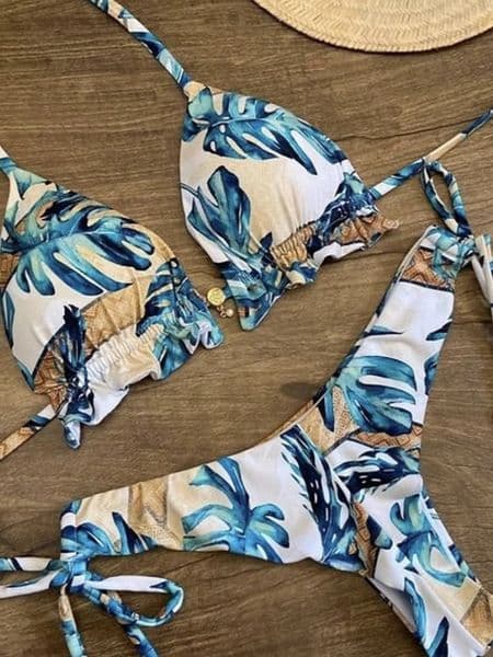 Sexy Bikini Set 2 piece Stamp Sport Swimwear Women Beachwear PushUp Padded Swimsuit Bodysuit Exquisite Bather 260403BANJIA