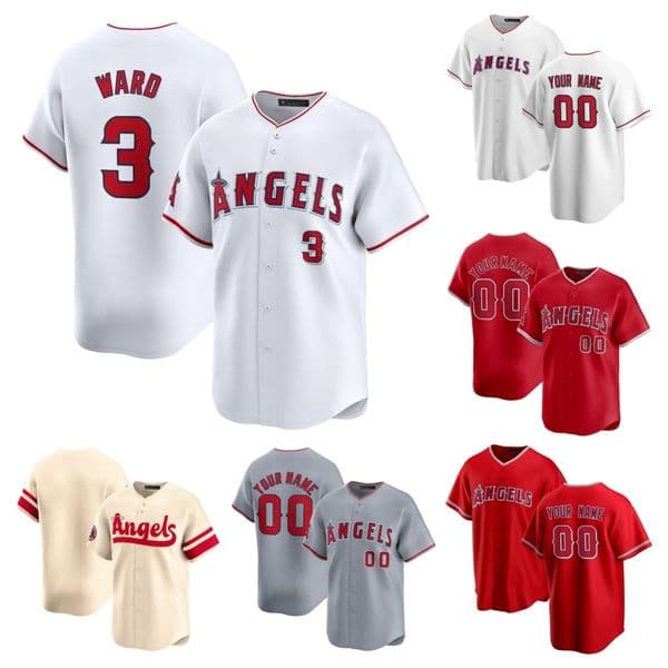 Jo Adell Angels Jersey Baseball Jorge Soler Zach Neto Nolan Schanuel Yoan Moncada Mike Trout Josh Lowe Oswald Peraza Logan O'Hoppe Jeimer Candelario Men Women Youth