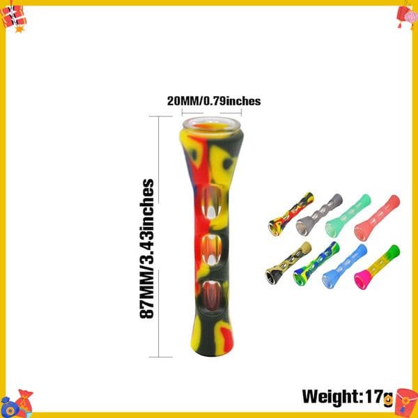 Wholesale Portable Mini Colorful Silicone Glass Pipe One Hitter Pipes Filter Cigarette Holder Tobacco smoke Accessories for Smoking