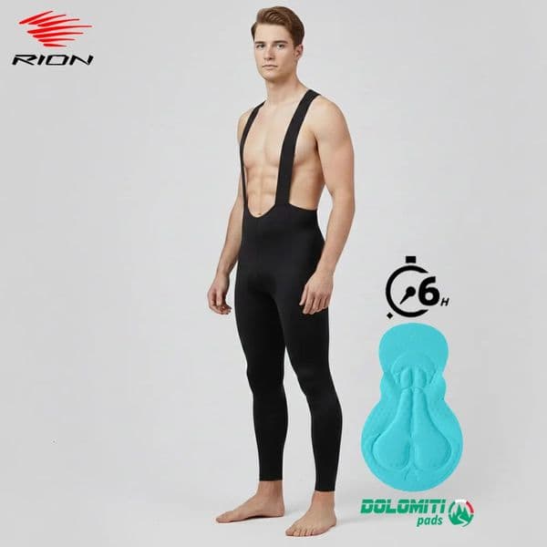 RION Cycling Pants Men Road Bike Bibs Tights MTB Long Trousers DOLOMITI Pad 6H Bicycle Clothing Spring Autumn Windproof Outdoors 260403BJ