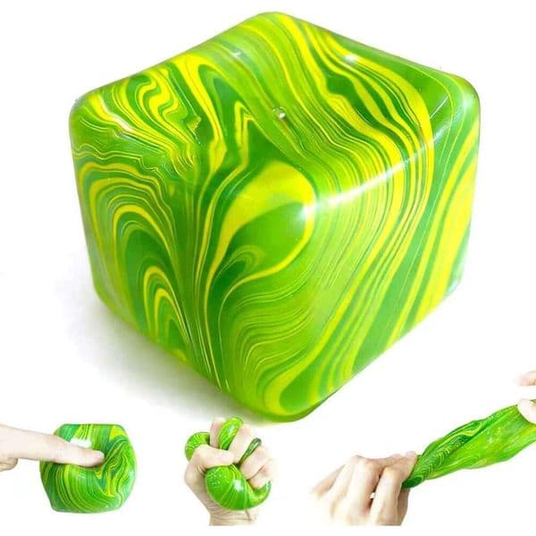 Slow Rise Fidget Toys, Squishies Ice Cube Shape, Sensory Toy Kids, Stress Relief Squeeze Balls, Easter Basket Stuffers for Boys and Girls, Green d51