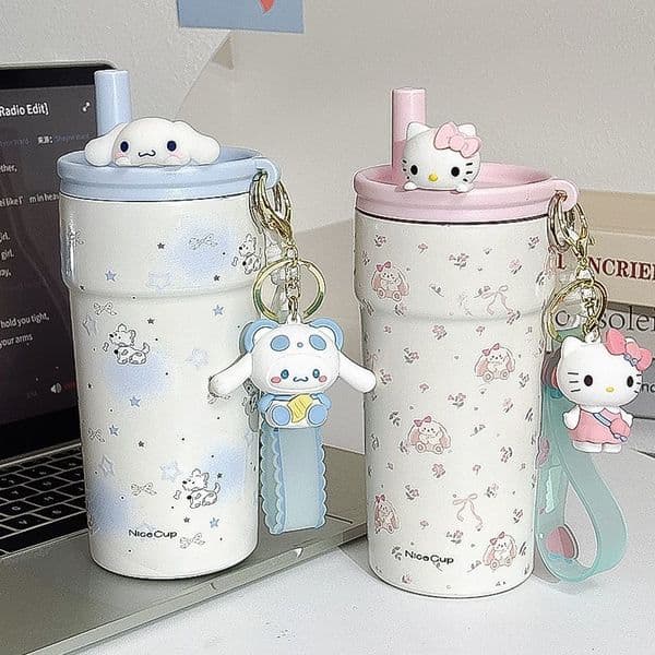 Cartoon Insulated Tumbler with Straw 2026 New Style Stainless Steel Vacuum Water Bottle Cute Portable Thermos g for Students Women Y260515