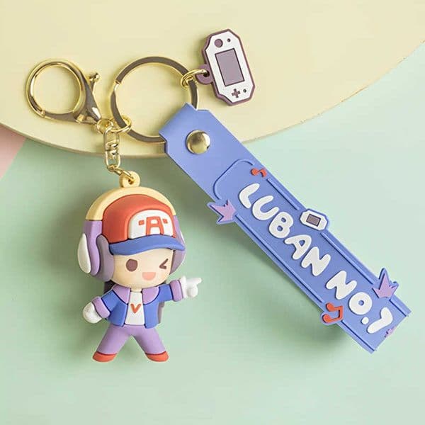 King of Glory Heroes Luban Li Bai Yao Mei An Qi La Da Ji Liu Chan Soft Rubber Metal Keychain Epoxy Pendant S260403GCJX