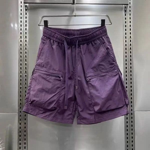 Summer Work Shorts for Men Casual Loose Five-point Pants with Trendy Multiple Pockets 260403