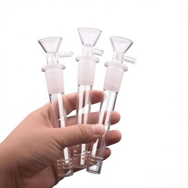 Portable 10cm Glass Downstem Diffuser Down Stem with 14mm male Smoking tobacco bowl for Glass Water Pipes hookah