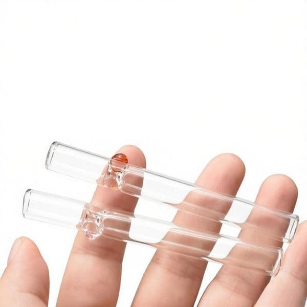 Wholesale Mini 86mm Thick heady glass cigarette filter glass hand pipe glass One Hitter Pipe for smoking with Colored balance dot