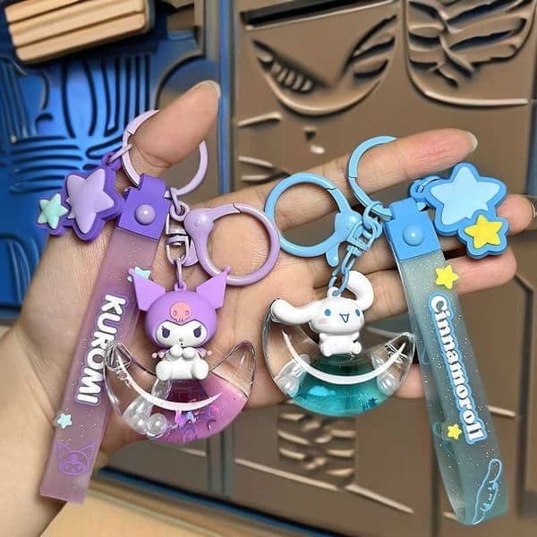 Official Starlight Crescent Oil Keychain Exquisite Cinnamoroll Cute Kuromi Backpack Pendant S260403F1PE