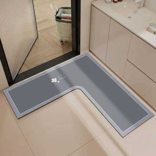 Luxury L-Shaped Kitchen Rug Water Absorbent Anti-slip Bathroom Mat Washable Oil-resistant Kitchen Corner Carpet For Home CornerT2600406