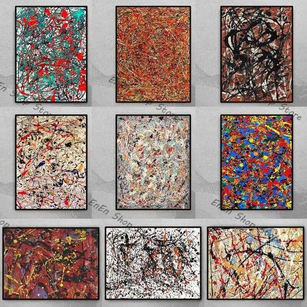Pollock Abstract Free Line Poster Painting Prints HD Pictures Printed on Canvas for Home Room Wall Art Decoration Mural 26L0406