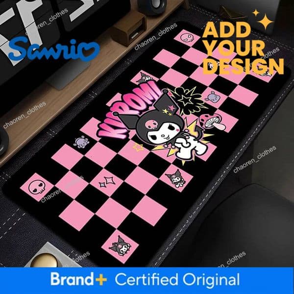 Designer Anime Gaming Speed Mouse Pad Kuromi Designed Specifically Edge White Gamer Cabinet Mouse Mat Keyboard Mousepad Computer Desk Mat