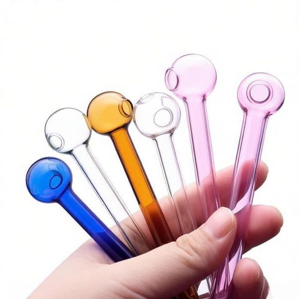 Wholesale USA Popular 4inch mini colorful Smoking straw tube nails Pipes Colorful cheap Glass Oil Burner Pipe for smoking