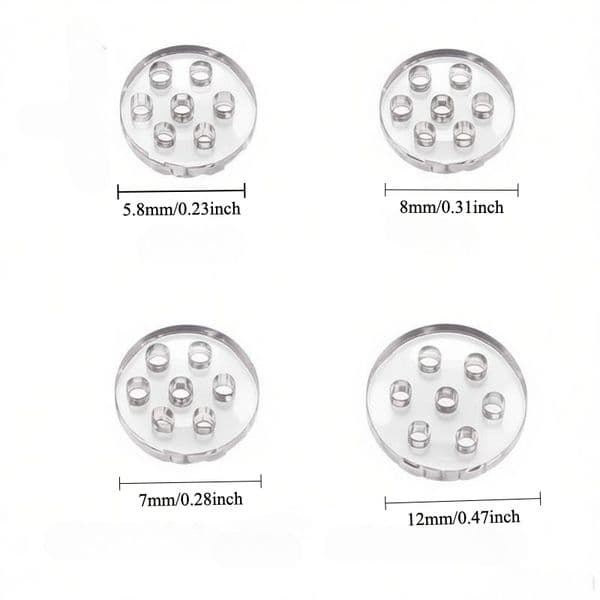 Clear 20pcs/lot 5.8mm/7mm/8mm/12mm Glass Screen Snowflake Flakes Pipe Filter Air Hole Thick Glass Pipes Bowl Replacement Screen for water tobacco bongs hand pipe