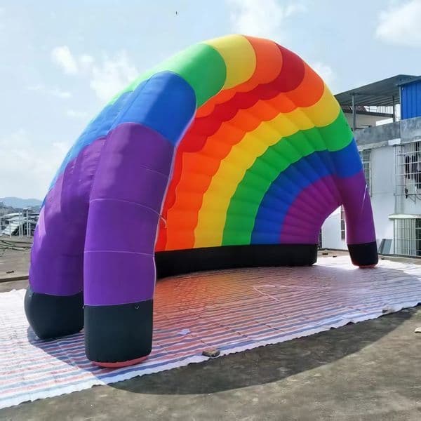 New Desgin Portable Colorful Half Inflatable Dome Style Vango Inflatable luna Tent Inflatable rainbow photo booth for Exhibition