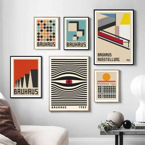 Bauhaus Abstract Lines Geometry Stripe Nordic Vintage Wall Art Canvas Painting Posters And Prints Pictures For Living Room Decor 26H0406