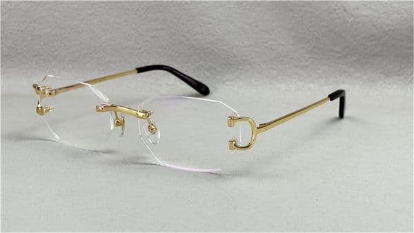 Selling clear lens frameless 18k frames gold-plated ultra-light square rimless optical glasses men business style eyewear top quality 0103