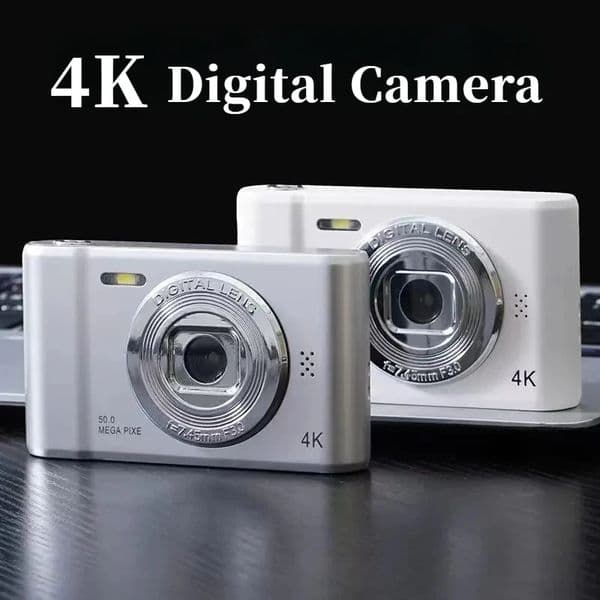 4K Digital Camera Travel Selfie Camara 50 Megapixels HD Zoom Pography 24inch Screen Entry-Level Kids Campus Mini Retro Cam 260403