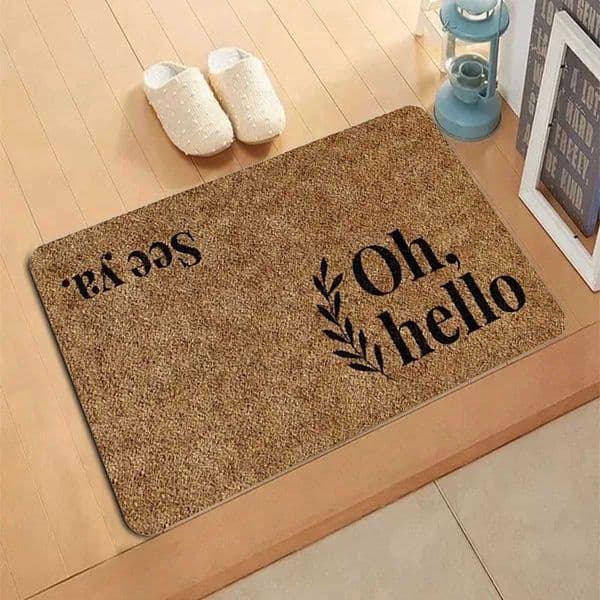 OH HELLO Pattern Carpet Entrance Doormat Non-slip Living Room Kitchen Bedroom Decor Rug Floor Mats Home Decoration DoormatsT2600406