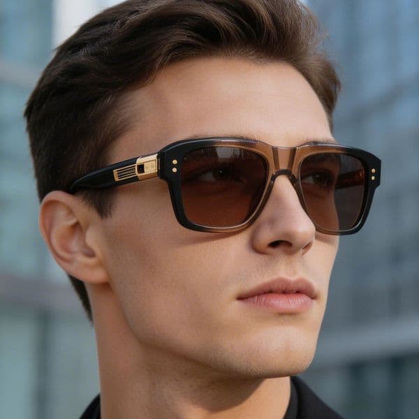 2026 New Fashion Square Frame Polarized Sunglasses Personalized Retro Driving Sun Protection Glasses for Men,