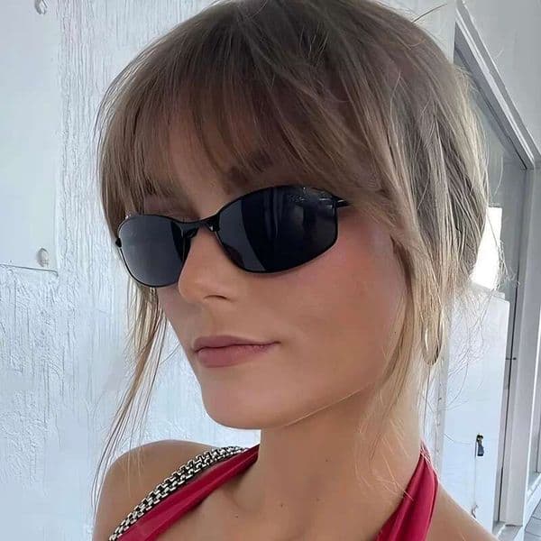 Metallic Y2k Hot Girl Fashion Trend European And American Ins Internet Celebrity Personalized Unisex Sun Protection Sunglasses Chunjinqiuli