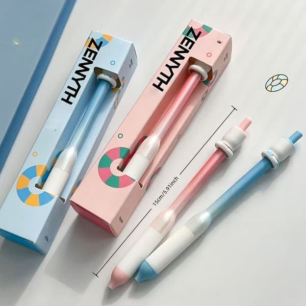 5-piece set Holidays Special Edition Ultra-Slim 0.5mm Black Click Pen Featuring Unique Swimming Ring Design