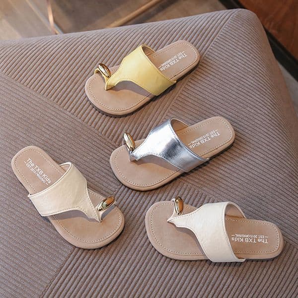 Kids Slippers 2026 Summer New Girls Toe Flip Flops Children Toddler Outdoor Walkfashion Vacation Beach Shoes Slides Girl Casual Slippers Sizes US7C-US4Y W02089