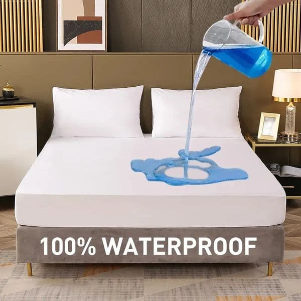 Waterproof Fitted Sheet Bedding Cover Bed Cloth Solid Color Mattress Cover Bed Protector Cover For Bedroom Guest Room 260402