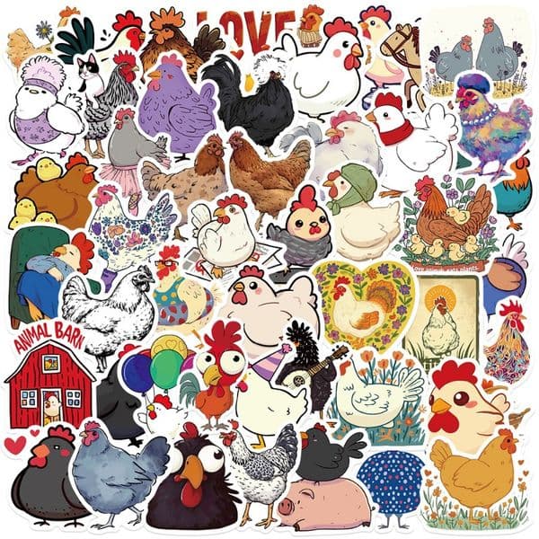 50 Cute Chicks Stickers Cartoons Non-Infringement DIY Handbook Notebook Mobile Phone Refrigerator Luggage Stickers