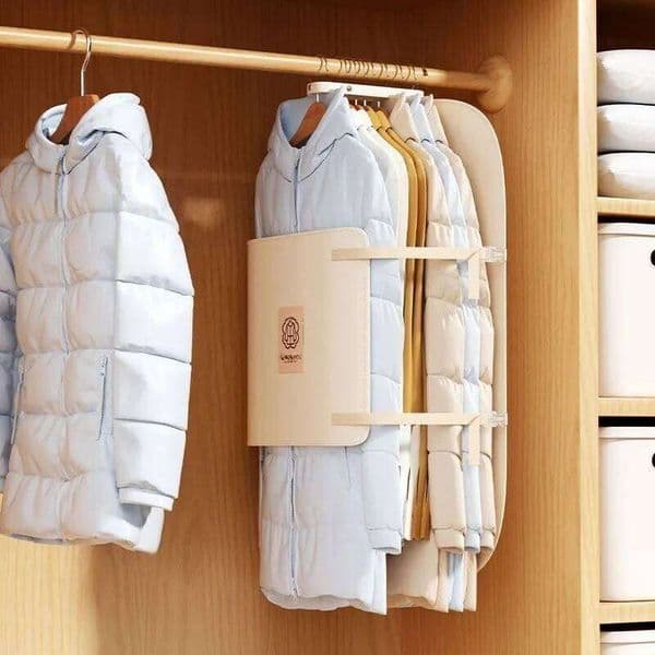 Closet Hanging Bag Jackets Coats Space Saver Compression Strap Down Jacket Sweater Travel Clothes Organizer 26Y0406