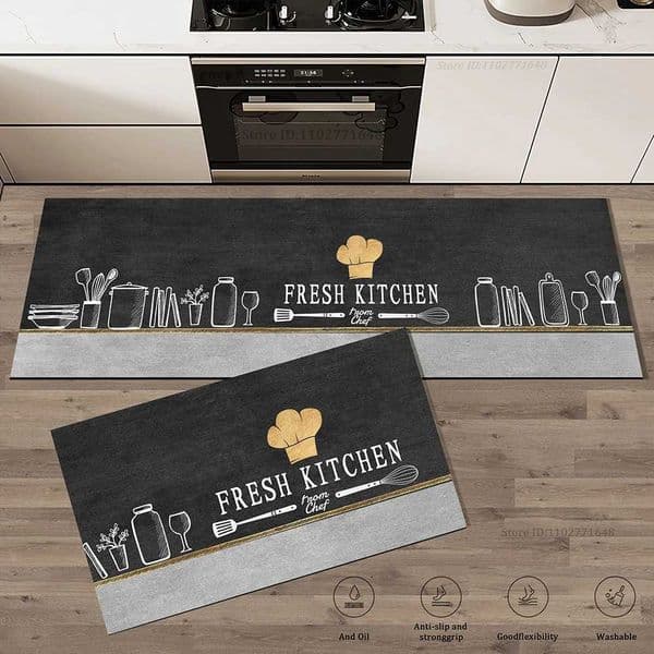 Thick Anti-Fatigue Floor Rug Absorbent Grid Non-Slip Kitchen Entrance Bathroom Doormat Mat Large Long Washable Floor CarpetT2600406