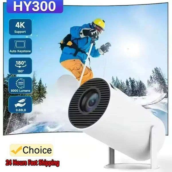 2026 New HY300 Outdoor portable Projector 4KWifi 1080P 1280*720P HD Home Cinema Movies LED Projetor Video Game Projection 26W0406