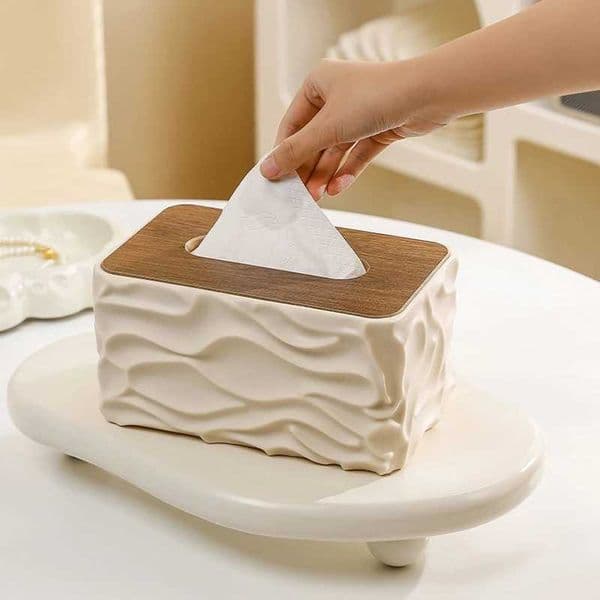 Tissue Box With Wooden Lid Table Napkin Holder Tissue Case Container Storage INS Home Decor Car Desktop Tissue Box Holder 1PCT260403