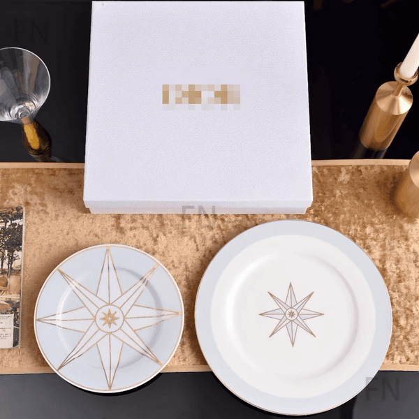 Retro Italian Ceramic Dinner Plate Set, Elegant Vintage Look, Perfect for Home, Office, Parties, or Gift, High-Quality & Stylish Design
