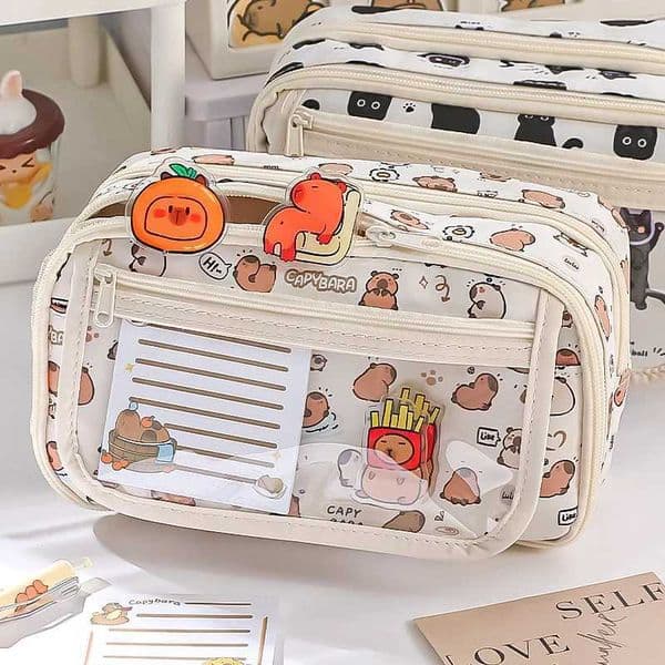 Kawaii Pattern Pencil Case 2024 New Primary School Boy and Girl High-looking Large-capacity Cute Pencil Case Itabag Pencil Case H260406