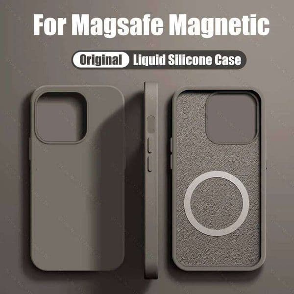 Liquid Silicone Magnetic Case For iPhone 13 12 11 14 Pro Max 15 Plus Wireless Charging Cover Accessories 26L0406