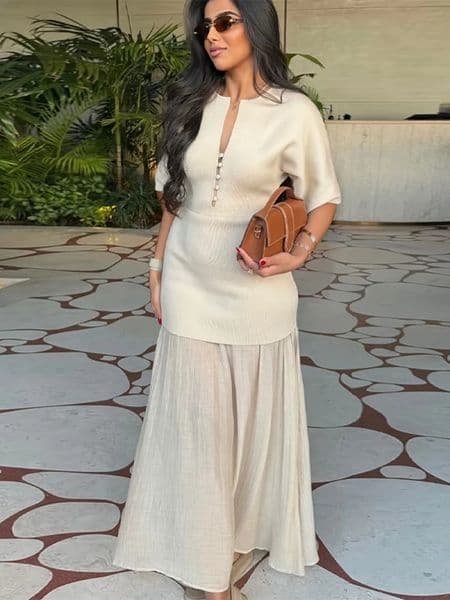 Elegant Women Patchwork Long Dress Short Sleeve O Neck Button A-Line Dresses Spring Summer Vintage Beach Vacation Casual Robes 260403BJ