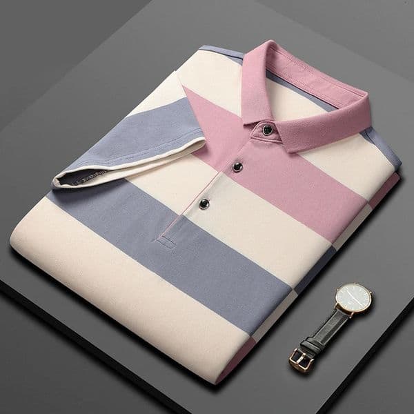 MenS Classic Striped Polo Shirt Cotton Short Sleeve Summer Plus Oversize 4XL 260402