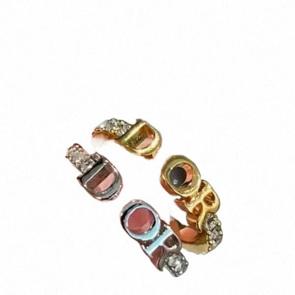 gold Sier Color Luxury Designer Ring Single Row Drill Classic Ring Titanium Steel Thin Fashion Rings For Women Christmas b0nD#