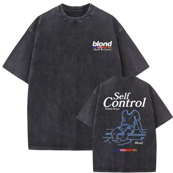 Short Sleeved Round Neck Y2k Tshirt Men Clothing New in Top Tees Mens T-Shirt Camisetas Washed Vintage Frank Blond Self Control 26H0406