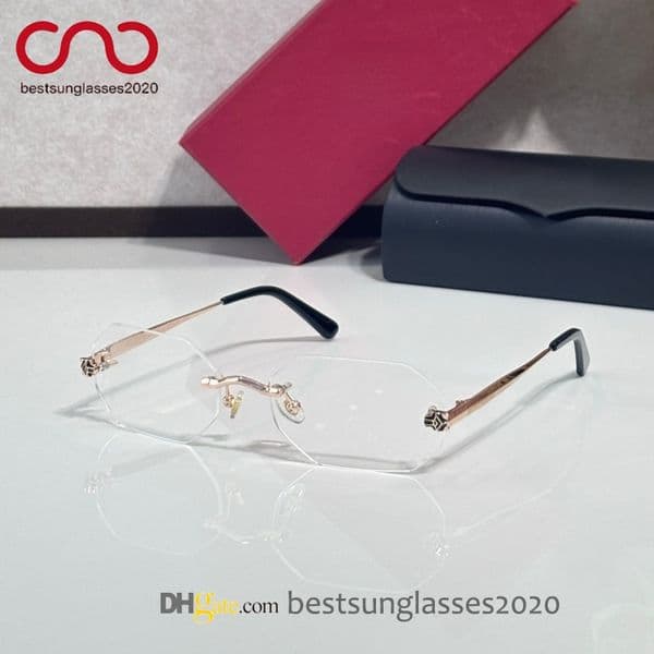 Fashion Frameless Sunglasses Men Octagon Metal Frame Prescription Custom Photochromic Unisex Women Driving Outdoor CT0599O SIZE 56-20-140