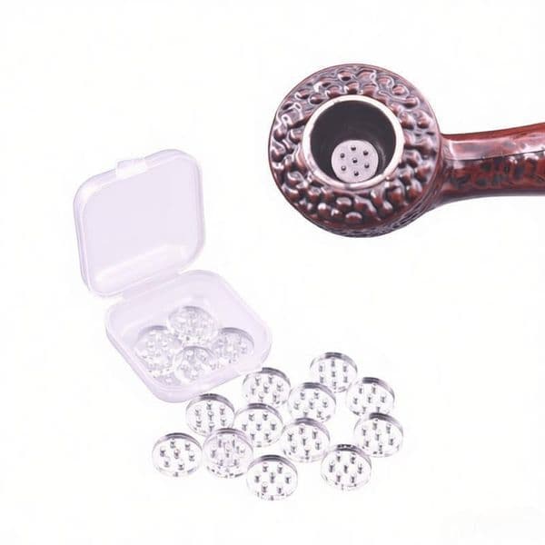 Wholesale 20pcs/lot 5.8mm/7mm/8mm/12mm Glass Screen Snowflake Flakes Pipe Filter Air Hole Thick Glass Pipes Bowl Replacement Screen for water tobacco bongs hand pipe