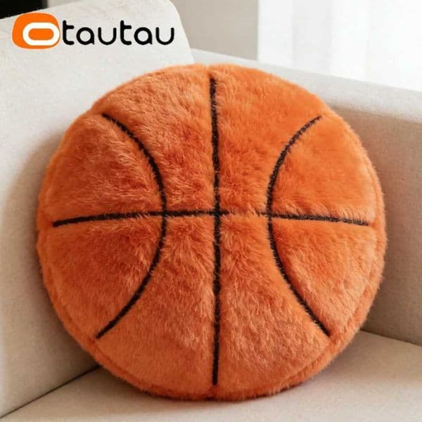 OTAUTAU Cushion Cover Football Baseball Rugby Basketball Fluffy Velvet Throw Pillow Children Room Decor Cushion 35cm KD064T260403