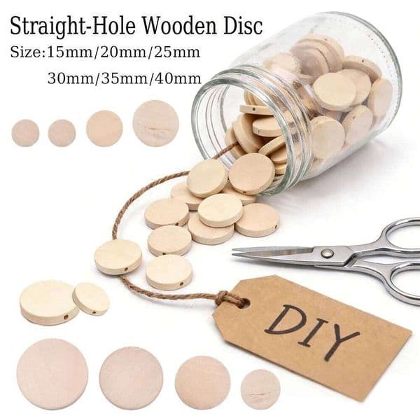 10-100pcs 15-40mm Flat Round Natural Wood Loose Spacer Wooden Beads For Jewelry Making Diy Bracelet Necklace Accessories