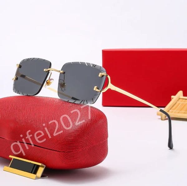 designer sunglasses sunglasses for woman designer sunglasses man sun glasses designer glasses Fashion Frameless Rectangle Coating Buffalo Horn Sunglass UV400