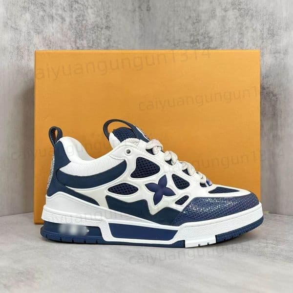 2026 Top Quality Women Mens Designer Sport Shoes Skate Sneakers Women Platform Calf Leather Denim Black White Pink Green Blue Luxury Low Plate-forme Mens L1